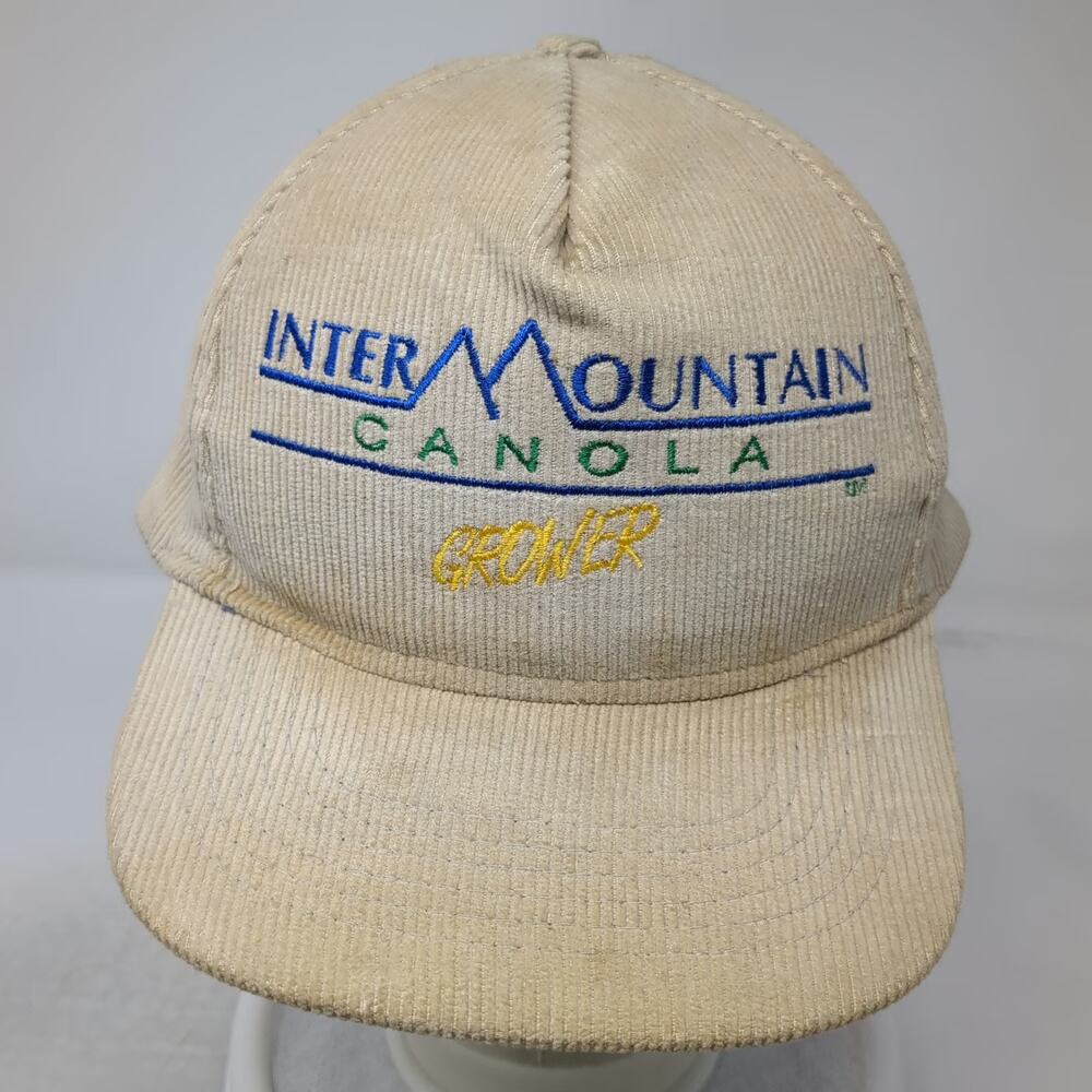 Sportcap 5 Panel Beige One Size Corduroy Intermountain Canola Grower Logo Hat - Picture 2 of 10